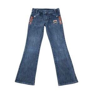 Harley Davidson Vintage Jeans Womens Size 6 Bootcut Biker Blue Denim 30x30